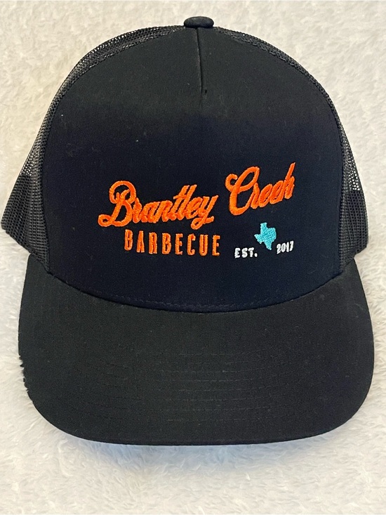 Yupoong Other - Brantley Creek Barbecue Texas Trucker Hat Black Orange The Classics Snapback